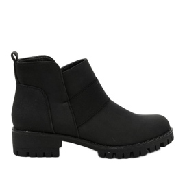 Bottines en cuir écologique Faerika noires le noir