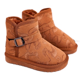 Apawwa Bottes de neige pour enfants avec fourrure marron Kawai brun