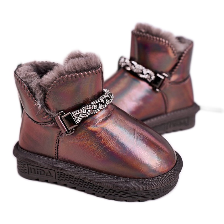 Apawwa Bottes de Neige Enfant Fourrure Gris Pétrole Princess multicolore Apawwa Bottes de Neige Enfant Fourrure Gris Pétrole Princess multicolore