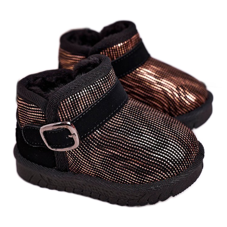 Maiqi Bottes De Neige Enfant Avec Fourrure Doré Noir Dreamy le noir d'or