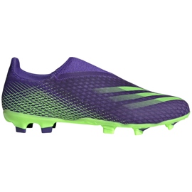 Adidas X Ghosted.3 Ll Fg chaussures de football violet-vert EG8164