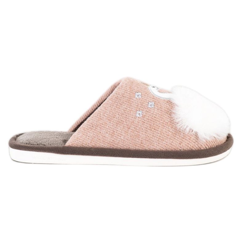 Bona Chaussons Chauds Avec Application beige blanche brun rose