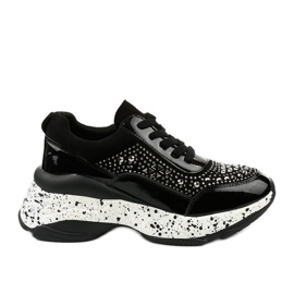 Baskets noires en éco-cuir-daim Quijor