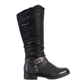 Bella Paris Bottes avec boucle décorative noir