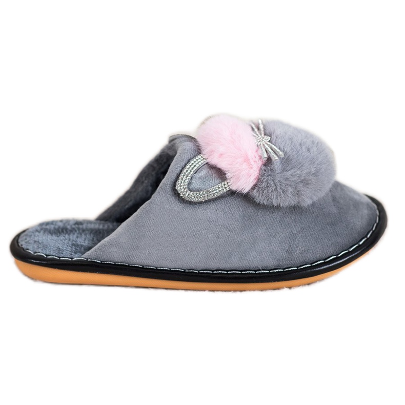 Bona Chaussons Avec Oxyde De Zirconium rose gris