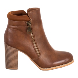Super Mode Bottes classiques avec une fermeture éclair brun