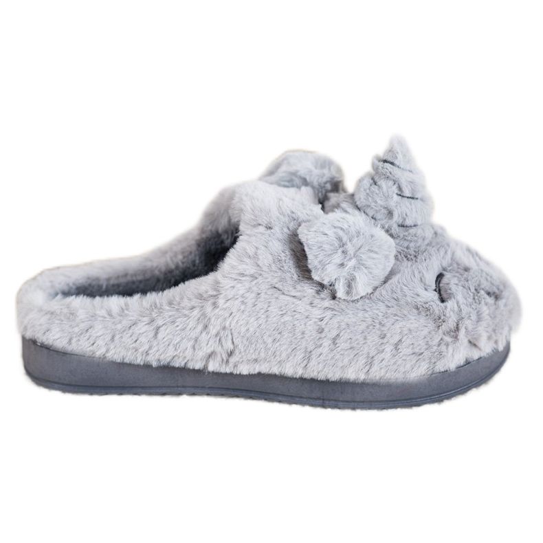 Bona Chaussons licorne femme gris Bona Chaussons licorne femme gris