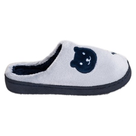 Bona Chaussons chauds bleu marine gris