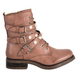Super Me Bottes Avec Des Perles brun