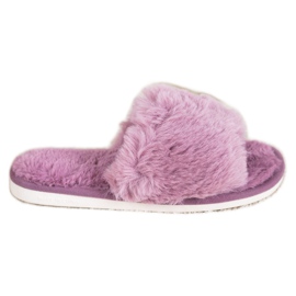 Bona Pantoufles Avec Fourrure violet