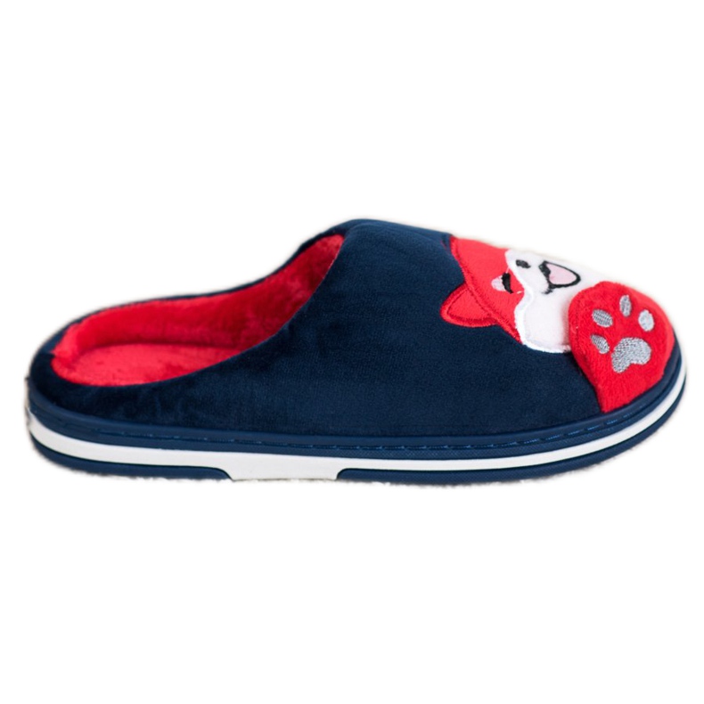 Bona Pantoufles Welcome Home blanche rouge bleu marin Bona Pantoufles Welcome Home blanche rouge bleu marin