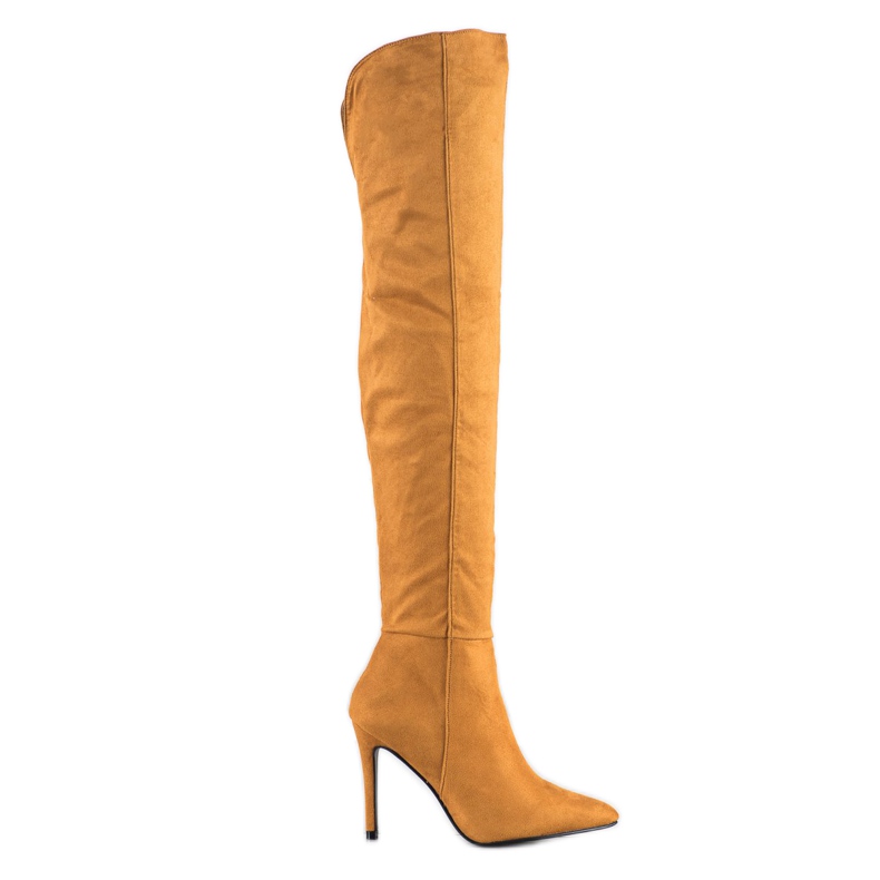 Small Swan Bottes sexy à talons hauts jaune