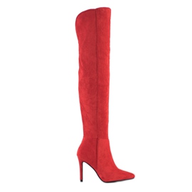 Small Swan Bottes sexy à talons hauts rouge Small Swan Bottes sexy à talons hauts rouge