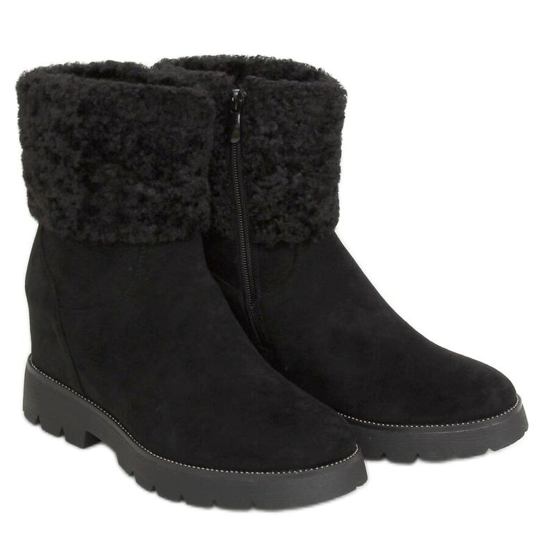 Bottes sur un coin caché noir KL-711 Black le noir