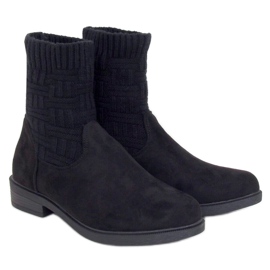 Bottines avec dessus de pull noir E2100 Noir