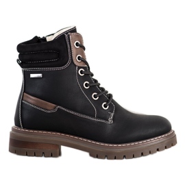 Super Mode Trappeurs confortables brun le noir