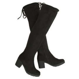 Bottines noires à talons larges PE253P Noir