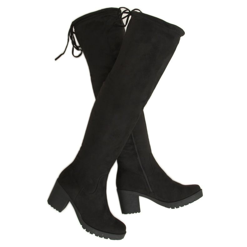 Bottines noires à talons larges PE253P Noir le noir