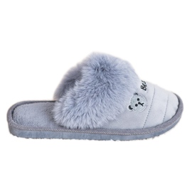 Bona Pantoufles Avec Fourrure D'ours gris