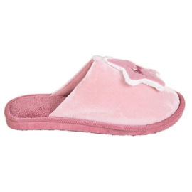 Bona Pantoufles de rêve confortables blanc rose