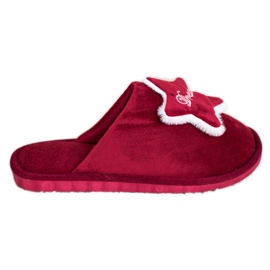 Bona Pantoufles de rêve confortables blanche rouge
