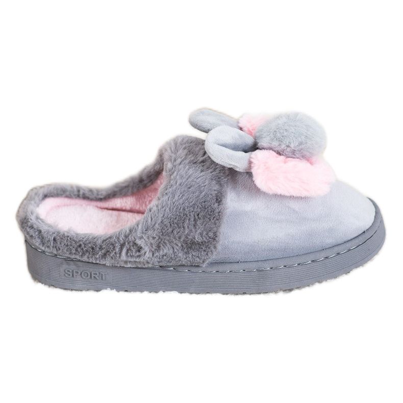 Bona Chaussons Gris Avec Dommages rose Bona Chaussons Gris Avec Dommages rose