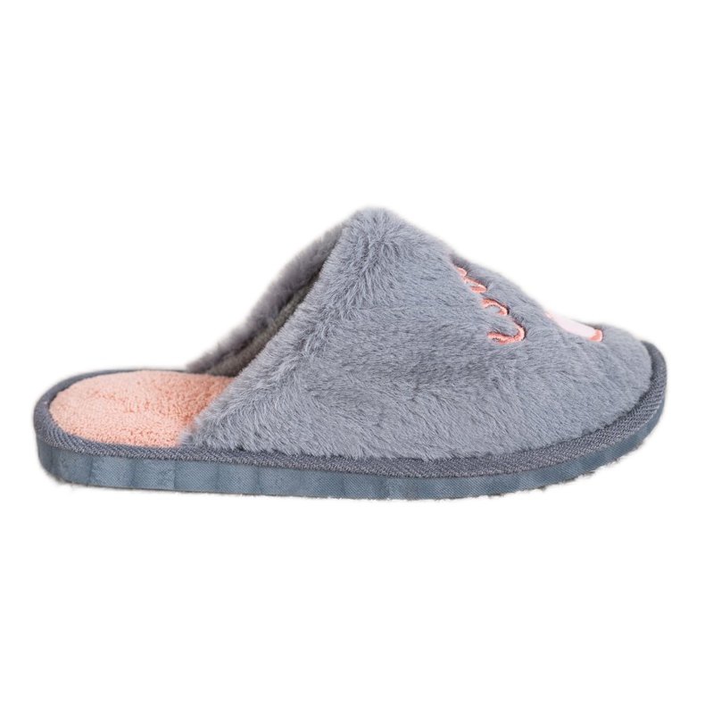 Bona Chaussons d'amour chauds orange gris