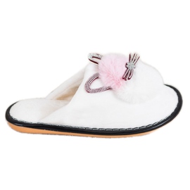 Bona Chaussons Avec Oxyde De Zirconium blanc rose