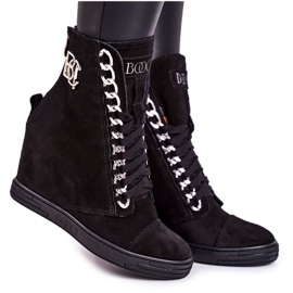 Baskets en daim pour femmes BOOCI 2222/066 / s Silver Chain Noir