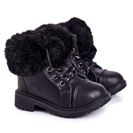 Trappeurs Chauds Enfants Avec Fourrure Noir Nella