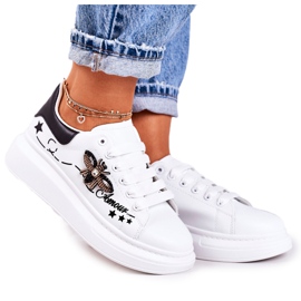 Chaussures de sport pour femmes Sneakers avec mouche White Amour blanche Chaussures de sport pour femmes Sneakers avec mouche White Amour blanche