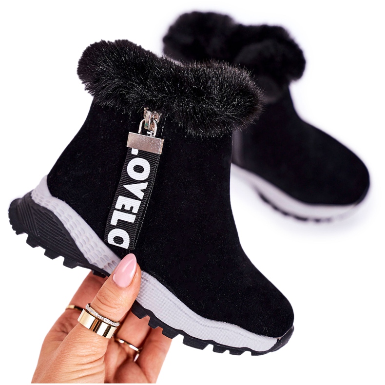 Linshi Bottes de neige chaudes pour enfants avec fourrure noir Love-Love le noir Linshi Bottes de neige chaudes pour enfants avec fourrure noir Love-Love le noir