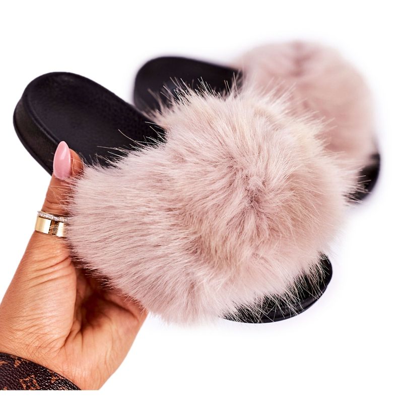 PS1 Chaussons Enfant Beige Fashionista Fourrure