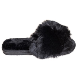 Bona Pantoufles noires élégantes le noir Bona Pantoufles noires élégantes le noir