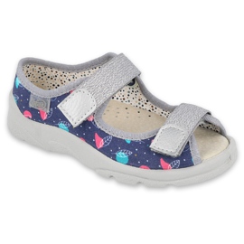 Chaussures enfant Befado 869X144 bleu marine rose gris