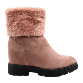 Bottines isolées en daim rose Bodri