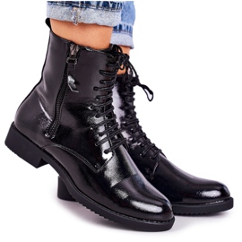 PJ1 Bottines Chaudes Classiques Femme Laquées Noir Simplicity le noir