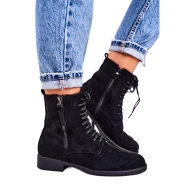 PJ1 Bottes en daim chaudes classiques pour femmes noires Simplicity