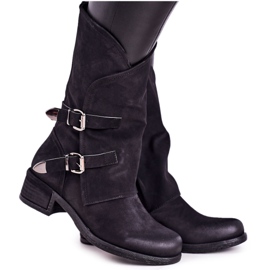 PS1 Bottes Chaudes Femme Avec Boucles Noir Cassidy le noir