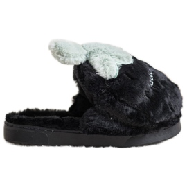 Bona Pantoufles à la fraise noir gris