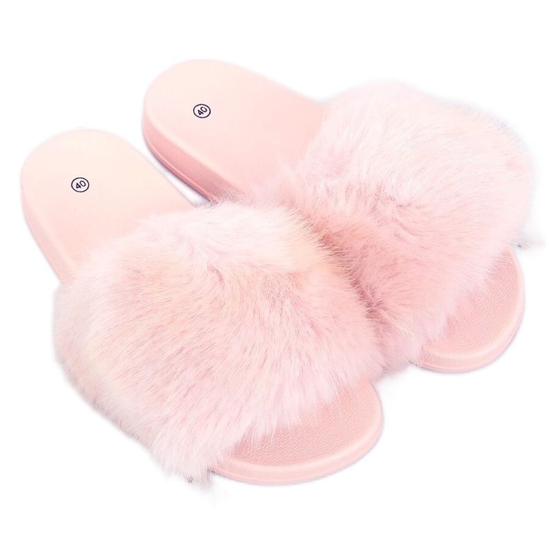 Chaussons avec fourrure rose clair CK107P L.PINK Chaussons avec fourrure rose clair CK107P L.PINK