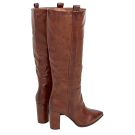 Boots sur talon stable camel RB49P Camel brun multicolore