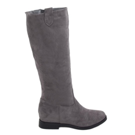 Gris Bottes sur un talon compensé caché NC968P Gris