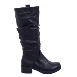 Bottines noires à talons J19-87 Noir le noir