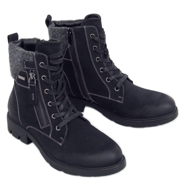 Bottes en bois noir pour femme 4058 Noir le noir