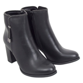 Bottines noires à talons Z145 Noir le noir