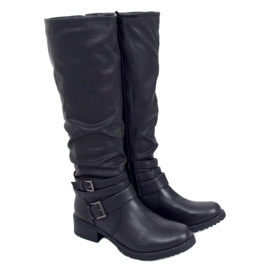 Bottes cavalières femme noires 7501 Noir