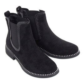 Bottines Jodhpur noires daim noir RQ313 Noir le noir