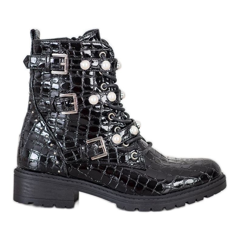 Super Me Imprimé Serpent Ouvriers Laqués le noir Super Me Imprimé Serpent Ouvriers Laqués le noir