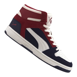 Puma Rebound LayUp Sd M 370219-04 blanche le noir rouge multicolore